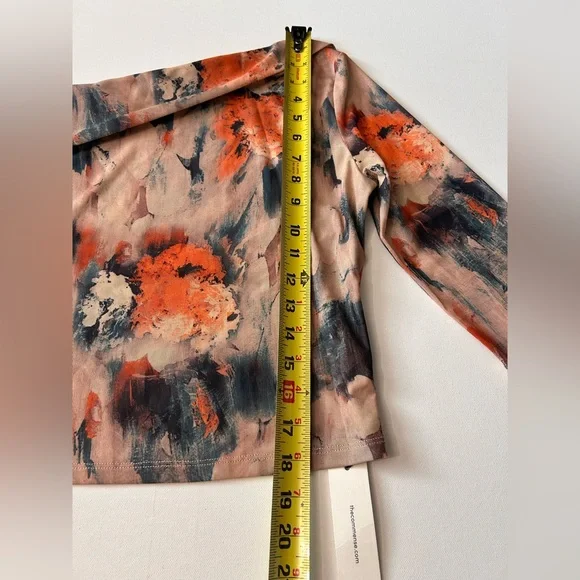 NEW Commense Retro Asymmetrical Collar Crop Top One Shoulder Long Sleeve Large - Picture 7 of 11